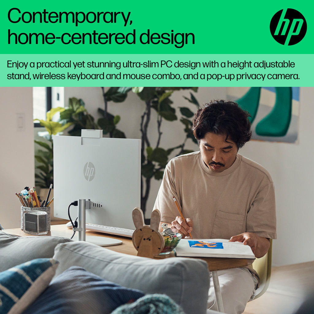 HP 24 -cr0063na PC Intel® Core™ i3 i3-N300 60.5 cm (23.8") 1920 x 1080 pixels All-in-One PC 8 GB DDR4-SDRAM 256 GB SSD Windows 11 Home Wi-Fi 6 (802.11ax) White (7)