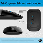 HP Z3700 Dual Silver Wireless Mouse ratón Oficina Ambidextro Bluetooth + USB Type-A (8)