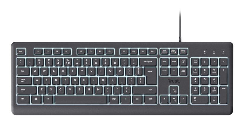 Trust Primo Beleuchtete teclado Hogar / Oficina USB QWERTY Inglés del Reino