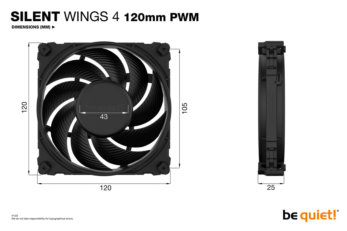 be quiet! SILENT WINGS 4 | 120mm PWM Carcasa del ordenador Ventilador 12 cm Negro 1 pieza(s) (5)