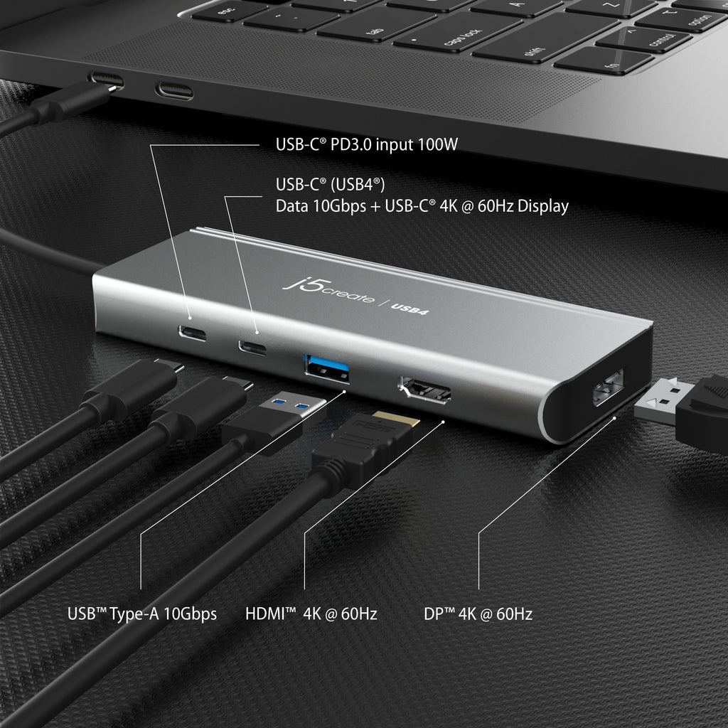 j5create JCD401 Alámbrico USB 3.2 Gen 2 (3.1 Gen 2) Type-C Plata