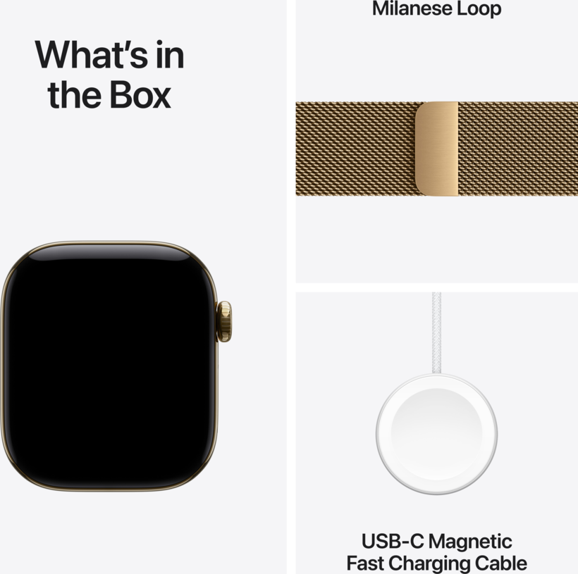Apple MJGL4QL/A - 42 mm, radiant gold titanium, reloj inteligente con pulsera Milanese (8)