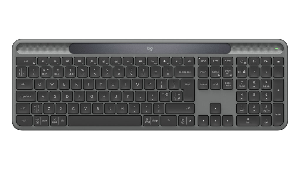 Logitech Signature Slim Solar+ K980 teclado Universal RF Wireless + Bluetooth QWERTY Inglés del Reino Unido Grafito