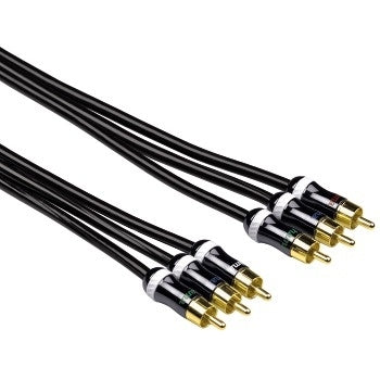 Hama ProClass YUV Cable, 3 RCA - 3 RCA, metal, 1.5 m componente ( YPbPr) cable de vídeo 1,5 m 3 x RCA Negro