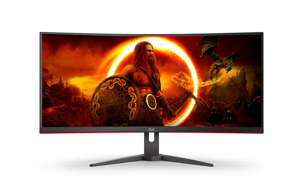 AOC G2 CU34G2XE/BK pantalla para PC 86,4 cm (34") 3440 x 1440 Pixeles Wide Quad HD LCD Negro, Rojo (2)