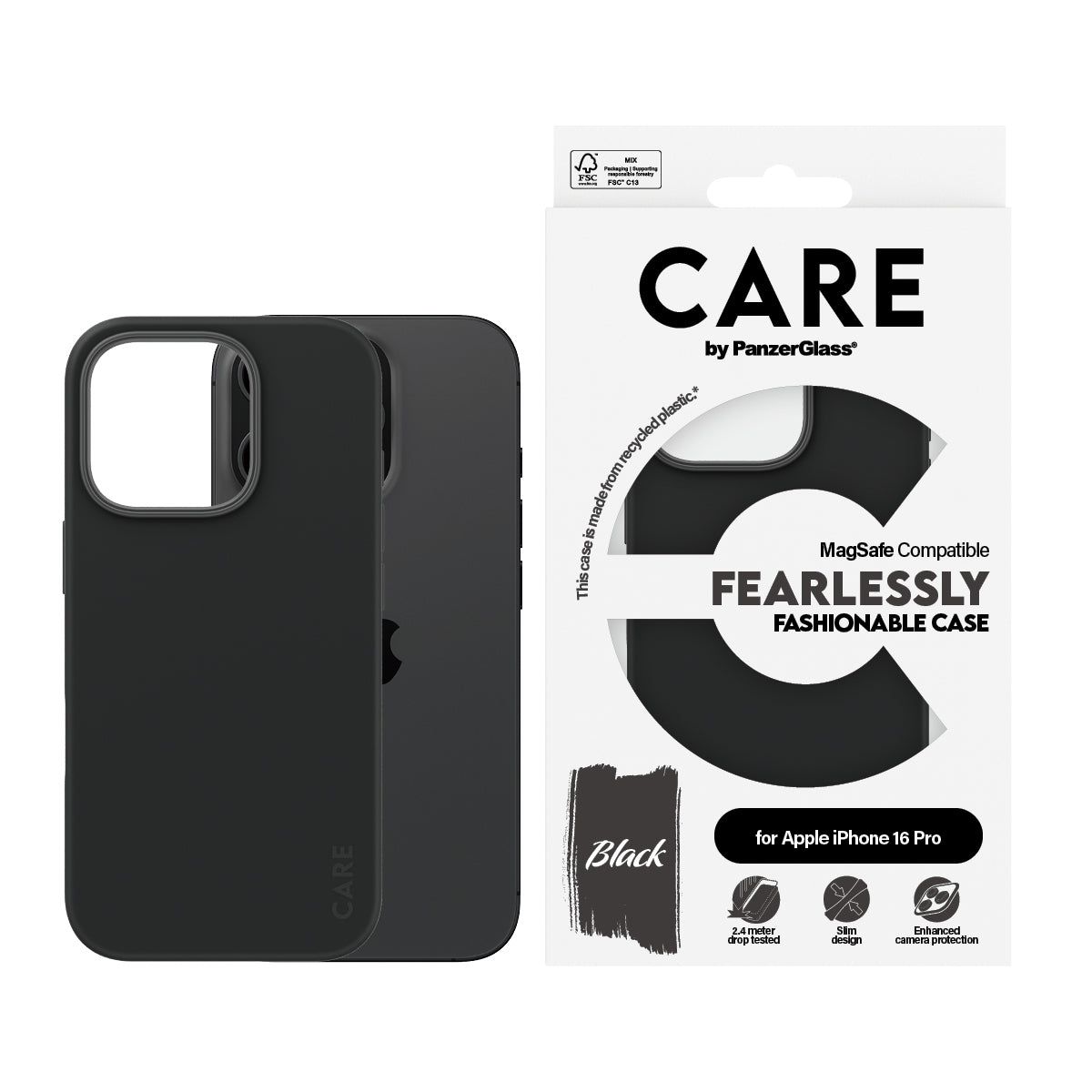 PanzerGlass CARE™ by ® Case Black w. MagSafe iPhone 16 Pro funda para teléfono móvil Negro (2)