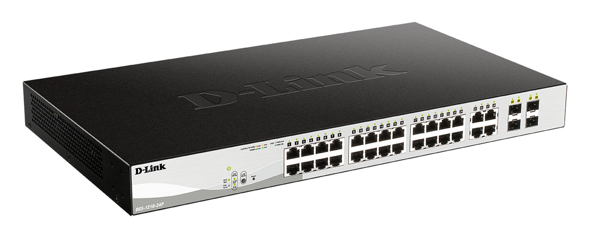 D-Link DGS-1210-24P Gestionado L2 Gigabit Ethernet (10/100/1000) Energía sobre Ethernet (PoE) Negro (2)