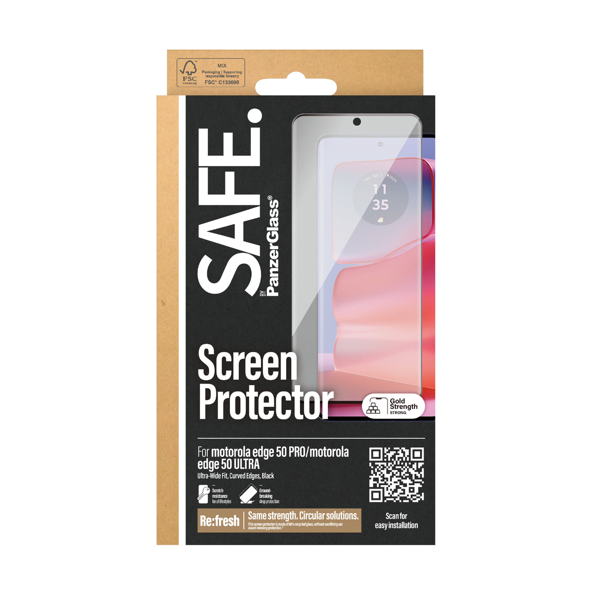 PanzerGlass SAFE. by ® Screen Protector Motorola edge 50 Pro | Ultra | Ultra-Wide Fit Protector de pantalla 1 pieza(s) (3)