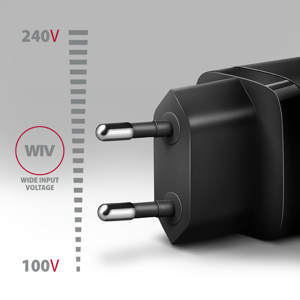 Axagon ACU-PQ20 wall charger QC3.0/AFC/FCP+ PD type-C 20 W - schwarz - USB Typ C Teléfono móvil, Smartphone, Reloj inteligente, Tableta, Universal Negro Corriente alterna Carga rápida Interior (3)