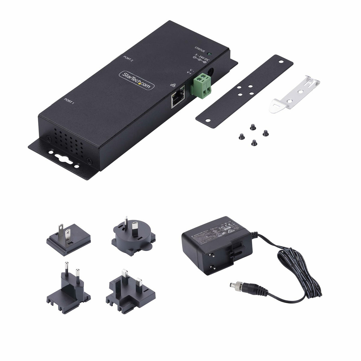 StarTech.com I23-SERIAL-ETHERNET convertidor, repetidor y aislador en serie RS-232 RJ-45 Negro (8)