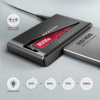 Axagon ADSA-CC USB-C 10Gbps - NVMe M.2 SSD & SATA 2.5/3.5 SSD/HDD CLONE MASTER 2 - Digital/Daten - NVMe USB 3.2 Gen 2 (3.1 Gen 2) Type-C Negro (4)