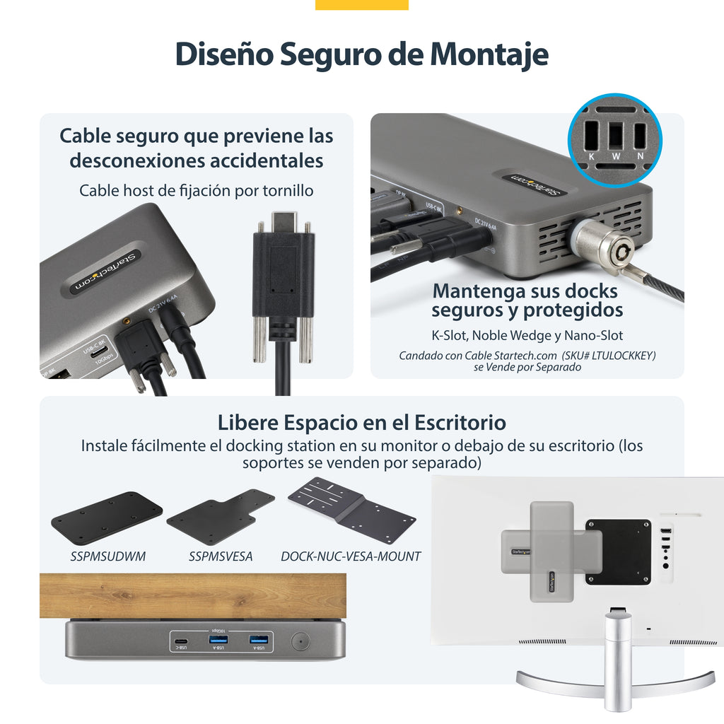 StarTech.com 208UE-USB4-DOCK base para portátil y replicador de puertos Alámbrico Gris (9)