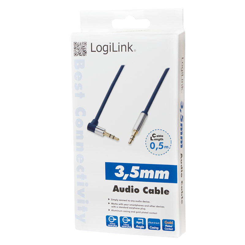 LogiLink 3.5mm - 3.5mm 0.5m cable de audio 0,5 m 3,5mm Azul (4)