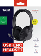 Trust Ayda Max Auriculares Alámbrico Diadema Llamadas/Música USB Type-C / USB Type-A Negro (9)