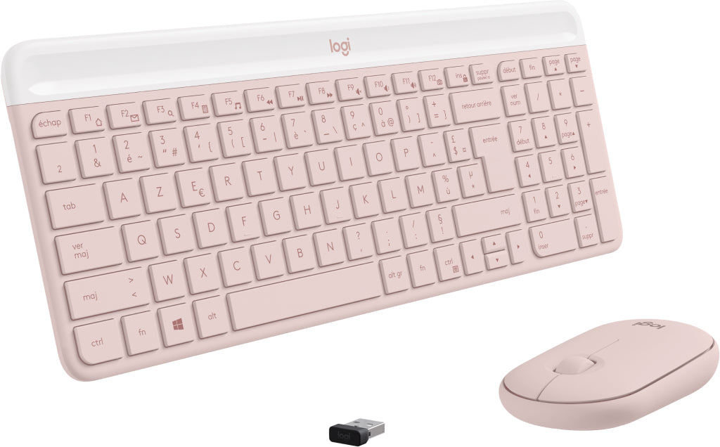 Logitech MK470 teclado Ratón incluido Oficina RF inalámbrico AZERTY Francés Rosa (4)