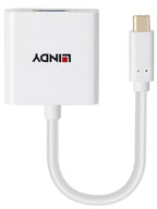 Lindy 43437 adaptador de cable de vídeo 0,1 m USB Tipo C VGA (D-Sub) Blanco (2)