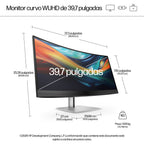 HP Series 7 Pro 39.7 inch 5K2K Conferencing Monitor - 740pm pantalla para PC 100,8 cm (39.7") 5120 x 2160 Pixeles WUHD LCD Negro, Plata (6)