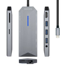 AISENS ASUC-9P001-GR base para portátil y replicador de puertos Alámbrico Thunderbolt 3 (2)