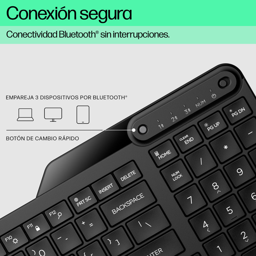 HP 460 Multi-Device Bluetooth Keyboard teclado Hogar Negro (9)