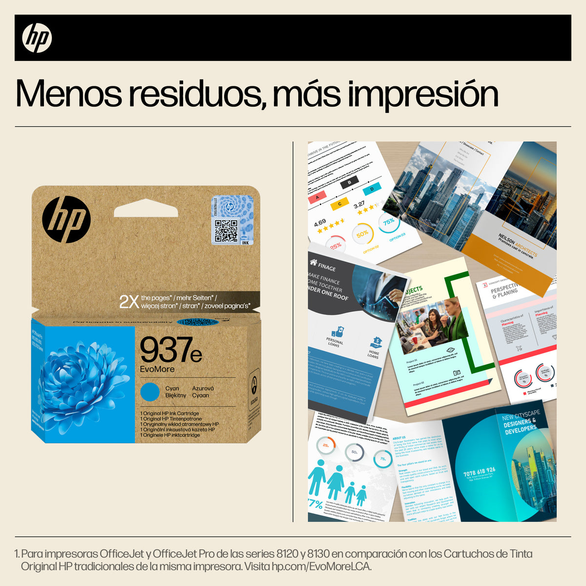 HP 937e EvoMore Cyan Original Ink Cartridge cartucho de tinta 1 pieza(s) Alto rendimiento (XL) (6)