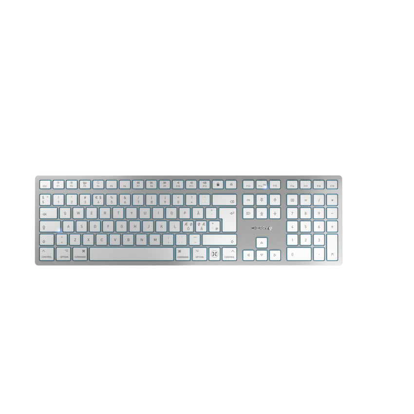 CHERRY KW 9100 SLIM FOR MAC teclado Universal USB + Bluetooth QWERTY Inglés Plata