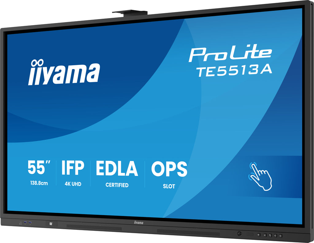 iiyama TE5513A-B3AG pantalla de señalización Panel plano interactivo 138,7 cm (54.6") LCD Wifi 500 cd / m² 4K Ultra HD Negro Pantalla táctil Procesador incorporado Android 24/7 (8)