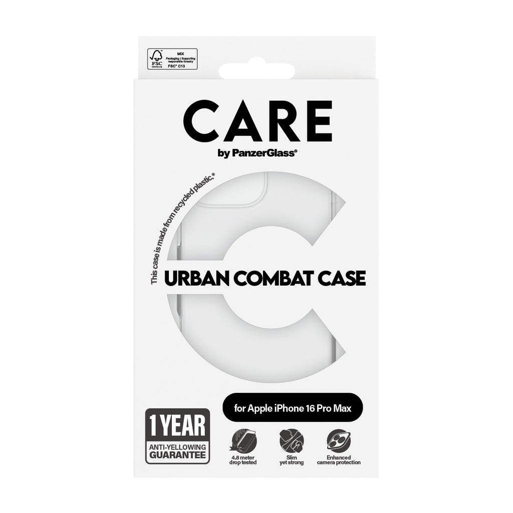 PanzerGlass CARE™ by ® Urban Combat Case Transparent iPhone 16 Pro Max funda para teléfono móvil Transparente (3)