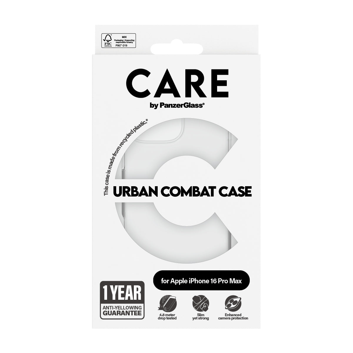 PanzerGlass CARE™ by ® Urban Combat Case Transparent iPhone 16 Pro Max funda para teléfono móvil Transparente (3)