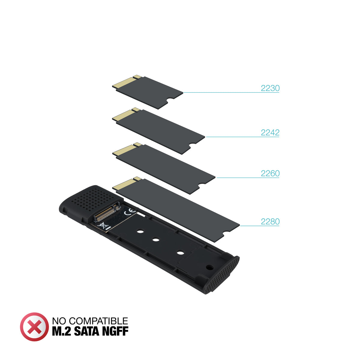 TooQ TQE-2230B caja para disco duro externo Caja externa para unidad de estado sólido (SSD) Negro (5)