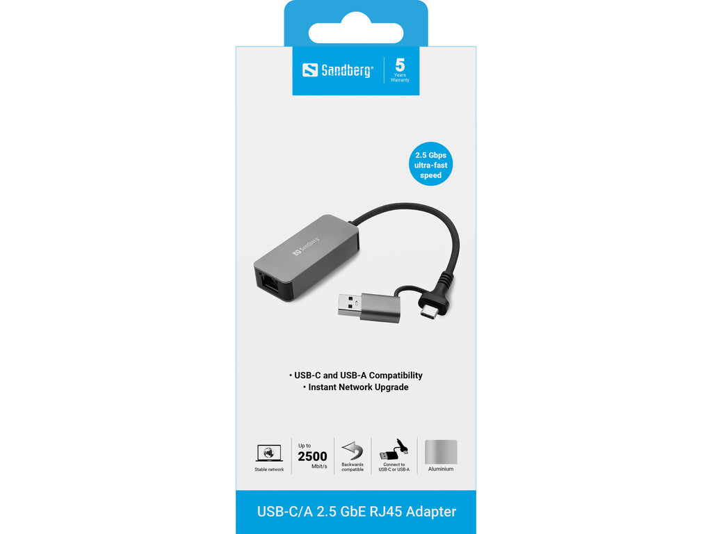 Sandberg 136-68 adaptador y tarjeta de red Ethernet 2500 Mbit/s (5)
