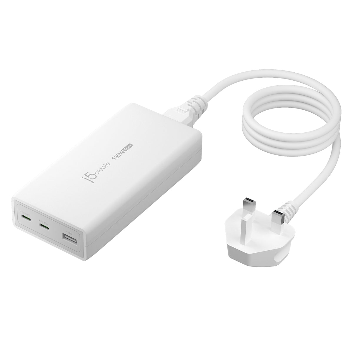 j5create JUP37185W-FN cargador de dispositivo móvil Universal Blanco Corriente alterna Carga rápida Interior