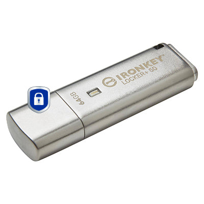 Kingston IronKey Locker+ 50 - Unidad flash USB - cifrado - 64GB - USB3.2 Gen 1
