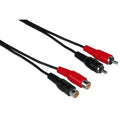 Hama Extension Cable 2 RCA (phono) Plugs - 2 RCA (phono) Jacks, 10 m cable de audio 2 x RCA Negro
