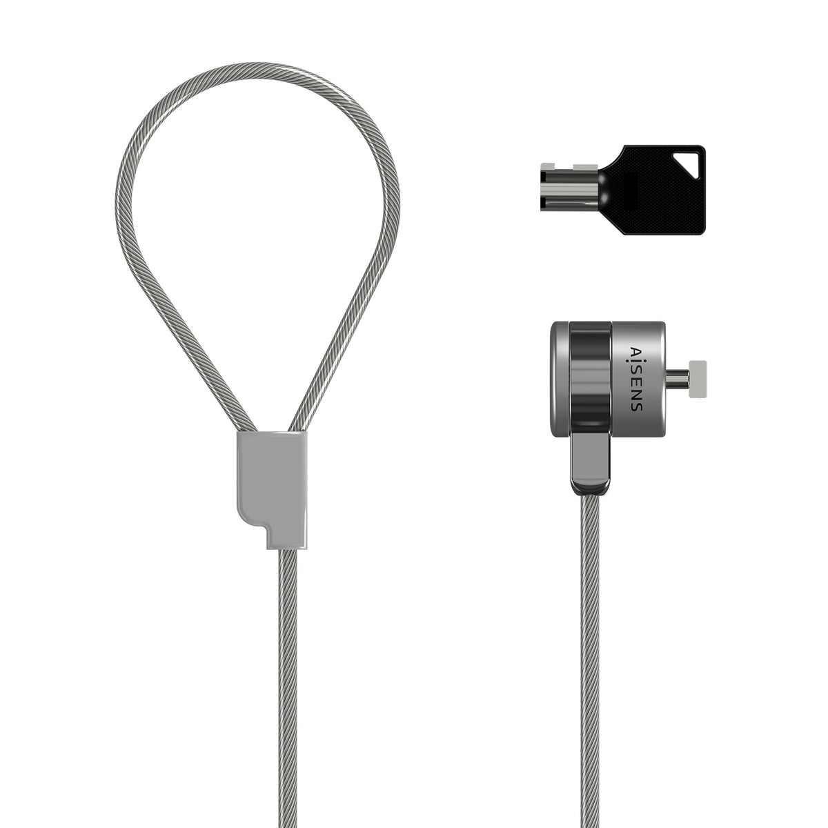 AISENS ASLK-D40K02-SL cable antirrobo Plata 1,5 m (3)