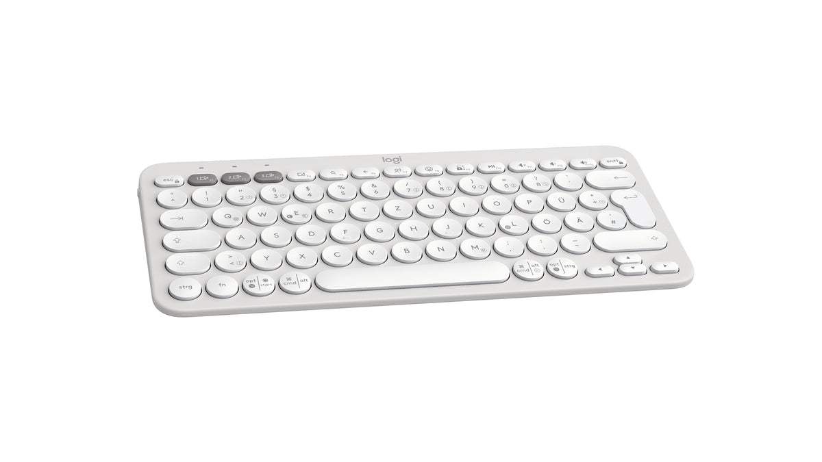 Logitech Pebble Keys 2 K380s teclado Universal Bluetooth QWERTZ Alemán Blanco