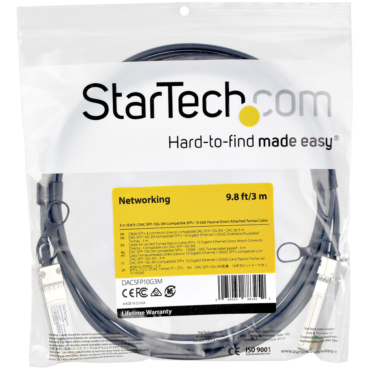 StarTech.com DACSFP10G3M Cable de fibra óptica e InfiniBand Negro (4)
