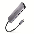 Axagon HMC-HCR3A 3x USB-A+ HDMI+ SD/microSD USB-C 3.2 Gen 1 hub 20cm Alámbrico USB 3.2 Gen 1 (3.1 Gen 1) Type-C Gris