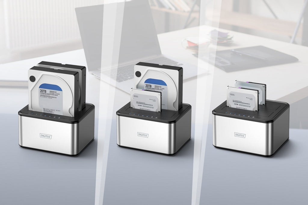 Station d'accueil USB 3.0 Super Speed pour jusqu'à 2x SSD/HDD 2.5/3.5" SATA III max. 2x20 To avec fonction de clonage (4)
