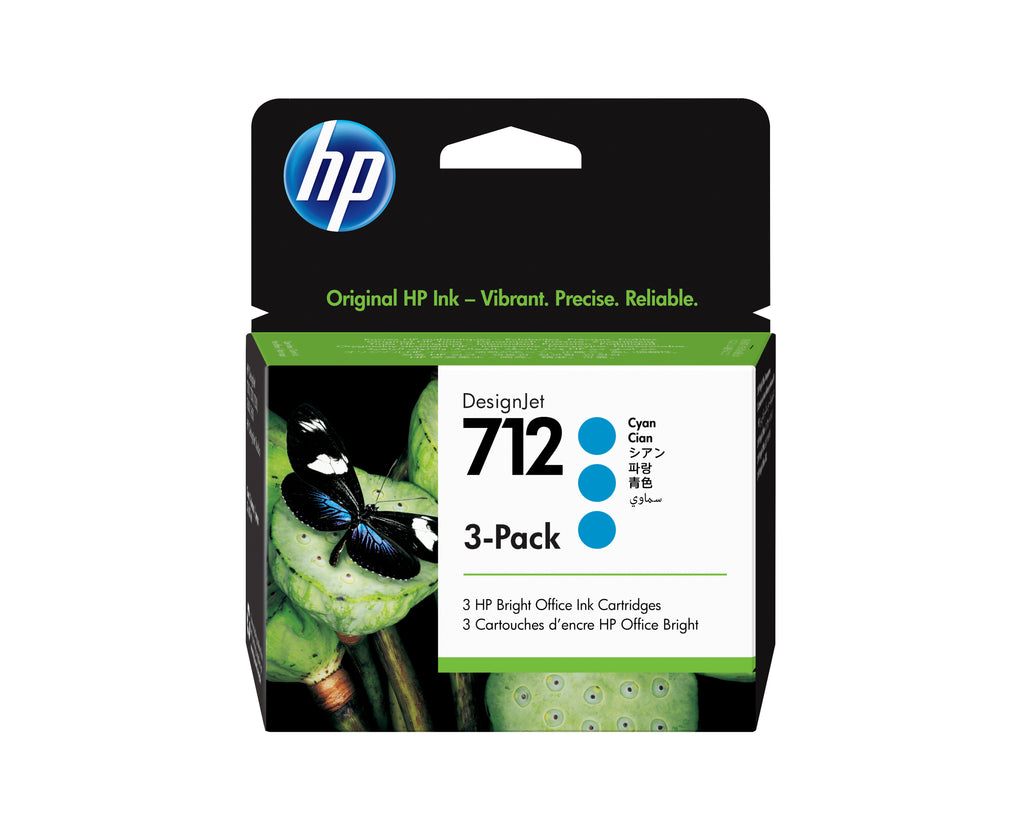 HP 712 3-pack 29-ml Cyan DesignJet Ink Cartridge cabeza de impresora Inyección de tinta térmica (2)