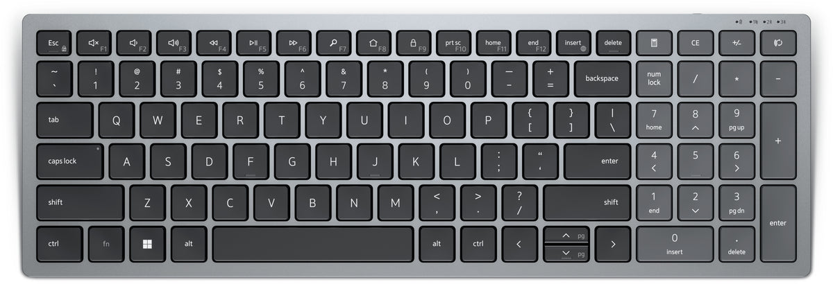 DELL KB740 teclado Oficina RF Wireless + Bluetooth Checa, Eslovaco Gris, Negro (2)