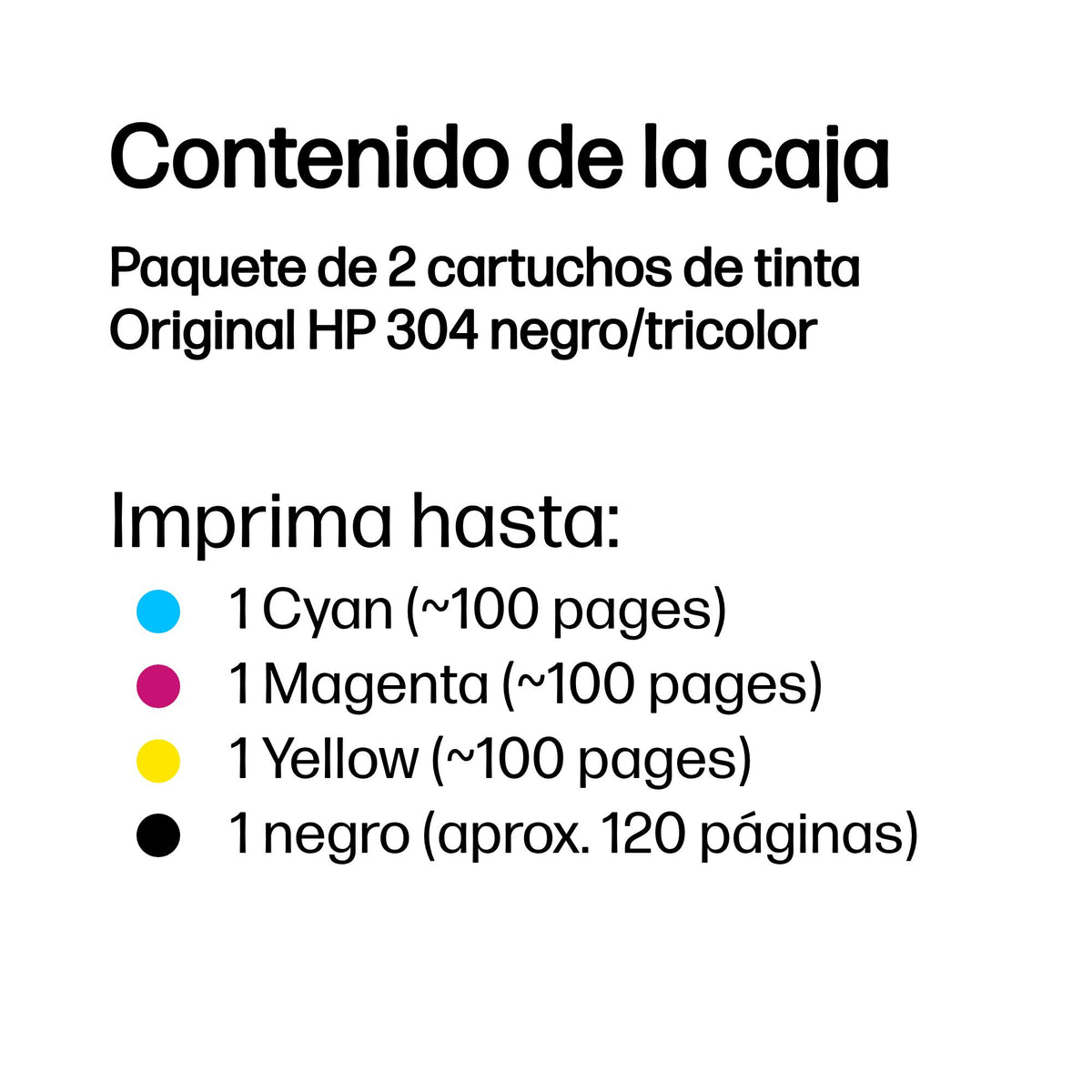 HP 304 2-pack Black/Tri-color Original Ink Cartridges cartucho de tinta 2 pieza(s) Rendimiento estándar Negro, Cian, Magenta, Amarillo (4)