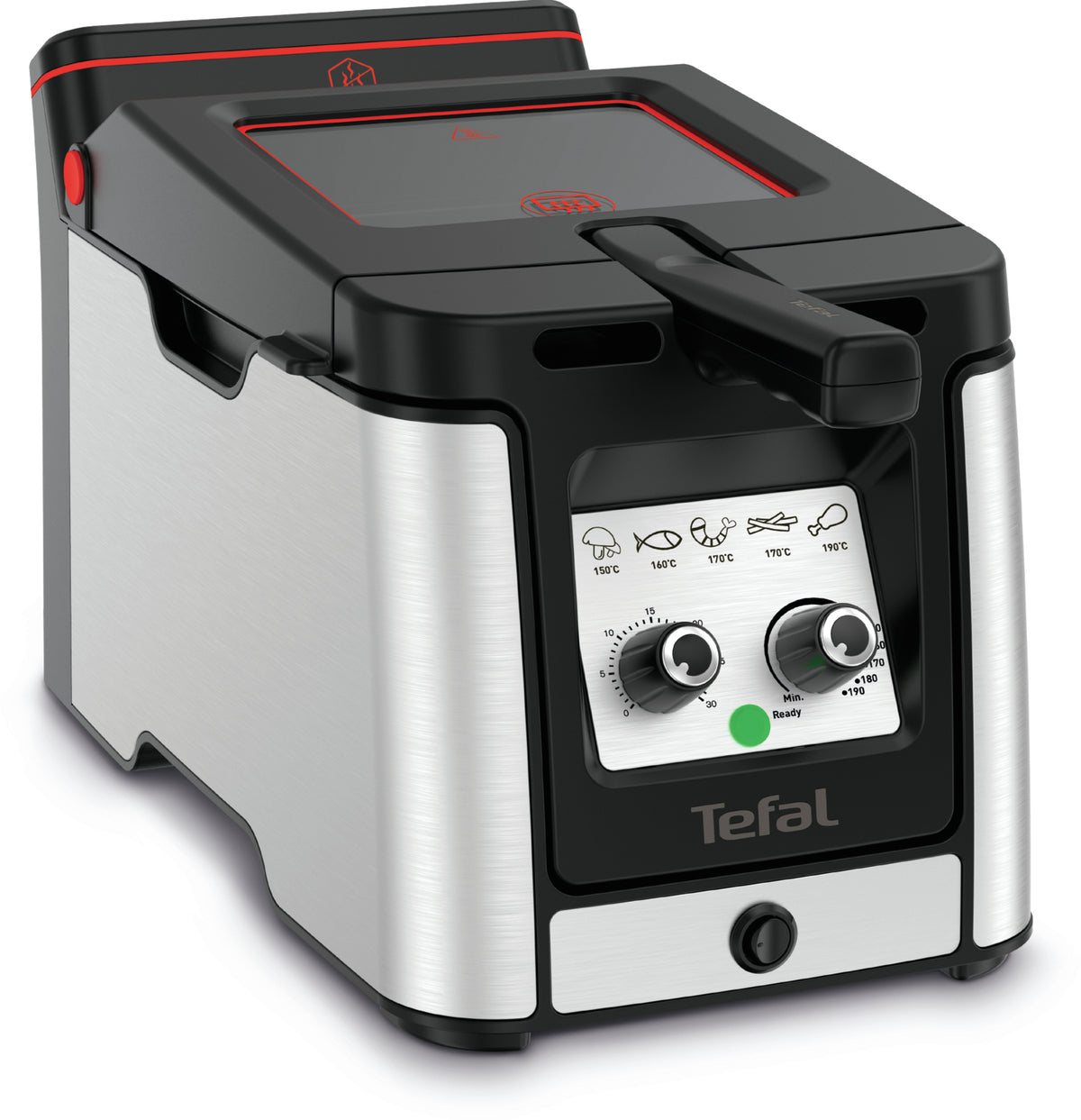 Tefal Clear Duo FR600D Sencillo 0,65 L Independiente 2000 W Freidora Negro, Acero inoxidable (2)