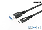 Microconnect USB3.2AC025 cable USB USB 3.2 Gen 2 (3.1 Gen 2) 0,25 m USB C USB A 60 W Negro (2)