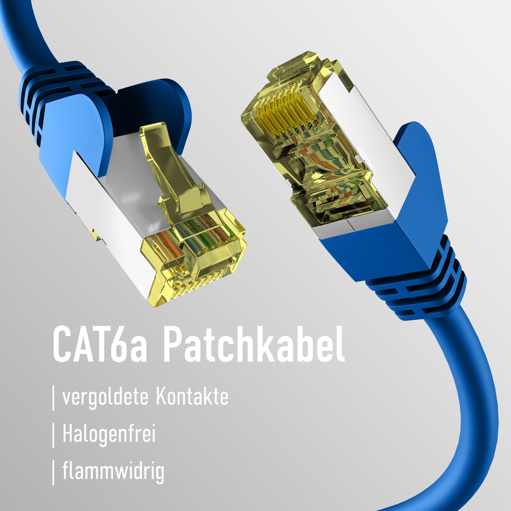 EFB Elektronik EC020200090 cable red Azul 0.5m Cat6a S/FTP Redondo