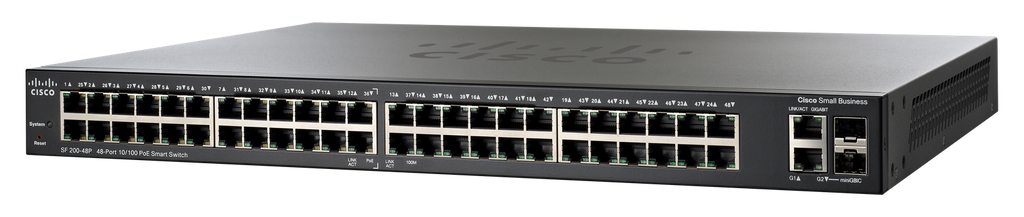 Cisco conmutador inteligente PoE 10/100 de 8 puertos SF200-48P – Reacondicionado (2)
