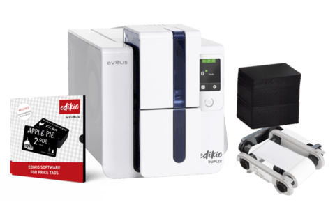 Evolis Edikio Duplex, doble cara, 12 puntos/mm (300 ppp), USB, Ethernet, kit (USB)