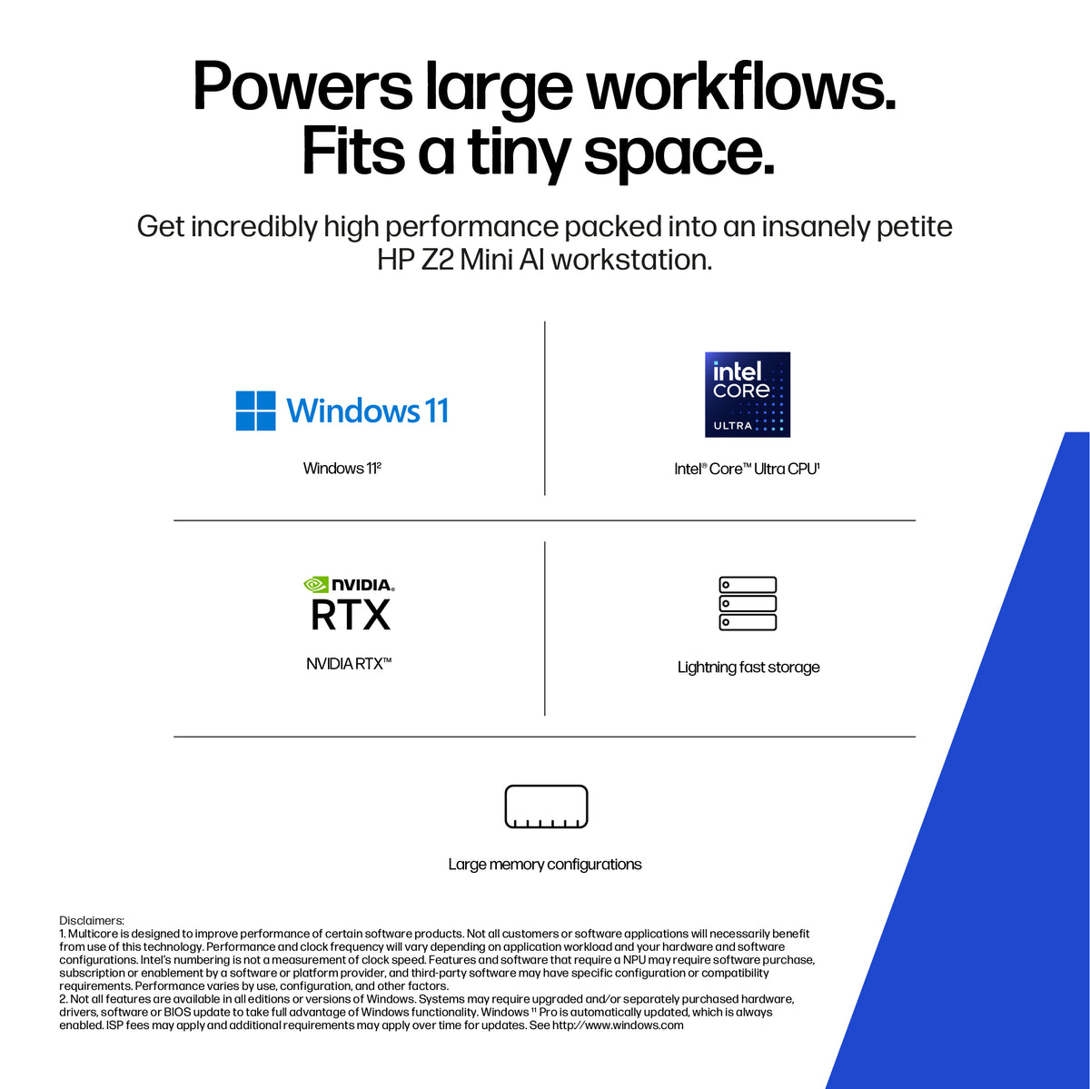 HP DQ6G5ET PC/workstation Intel Core Ultra 9 285K 64 GB DDR5-SDRAM 1 TB SSD NVIDIA RTX Pro 2000 Blackwell Windows 11 Pro Mini PC AI Workstation, AI PC Black (9)