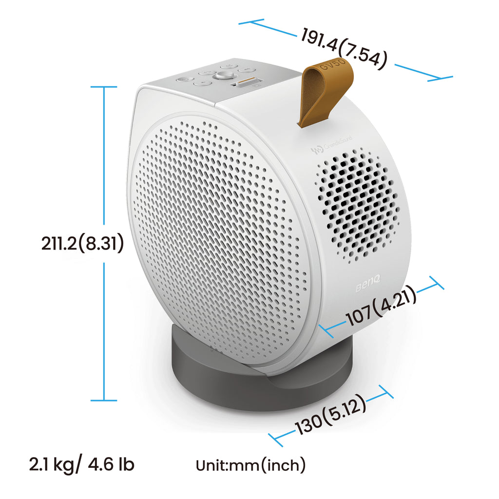 BenQ GV50 Proyector de alcance estándar 500 lúmenes ANSI DLP 1080p (1920x1080) Blanco (5)