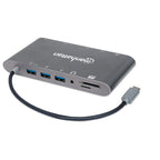 Manhattan 152808 base para portátil y replicador de puertos Alámbrico USB 3.2 Gen 1 (3.1 Gen 1) Type-C Plata (3)