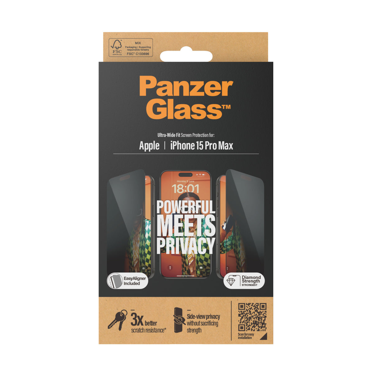 PanzerGlass ® Privacy Screen Protector iPhone 15 Pro Max (P2812)